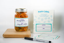 Load image into Gallery viewer, Pantry labels, date labels, food content labels, jar labels, container labels, labels for left-overs, food storage labels, canning labels, jam labels.