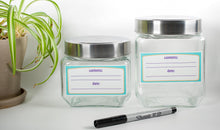 Load image into Gallery viewer, food storage labels, pantry labels, content and date labels, food labels, jam labels, canning labels, self-adhesive labels, durable pantry labels, kitchen organization labels.