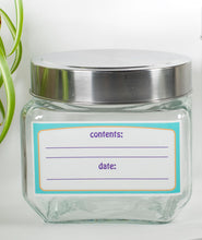 Load image into Gallery viewer, Decorative Pantry Labels, Food Storage Labels, 2"x4", Lined, Write-on, Self-Adhesive, Blue Outline, Pack of 16
