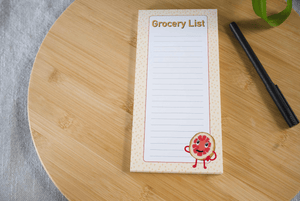 grocery list pad, lined shopping list pad, list notepad, memopad, grapefruit, food list, grocery list notepad, keto shopping list.