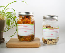 Load image into Gallery viewer, pantry labels, jar labels, container labels, storage labels, writeable labels, food storage, jam labels, canning labels, water resistant labels, lined write-on lables.