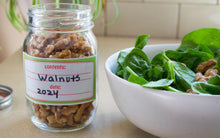 Load image into Gallery viewer, Pantry label, content labels, food labels, storage labels, jar labels, container labels, kitchen labels, decorative label, label with green outline, pretty label.