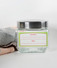 Load image into Gallery viewer, pantry label, food storage labels, jar labels, container labels, write-on labels, water resistant labels, durable labels, kitchen labels, storage labels, jam labels, canning labels.