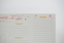 Load image into Gallery viewer, To do notepad, undated planner, weekly calendar, school planner, cute planner, planner pad.