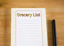 Load image into Gallery viewer, grocery list notepad, shopping pad, lined pad, avocado themed notepad, meal prep list