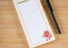 Load image into Gallery viewer, shopping list, lined grocery list, cute grapefruit , grocery list notepad, market list, Shopping notepad
