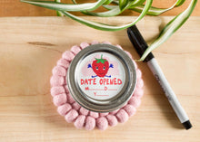 Load image into Gallery viewer, Raspberry Date Labels, Write-On Food Storage Labels, Round 2" x 2" , Set of 24