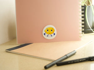 fruit sticker, sticker for notebook, waterproof sticker, cute sticker, lemon fellow, lemon cartoon sticker, vinyl sticker, matte finish sticker, waterproof sticker, lemon decal.