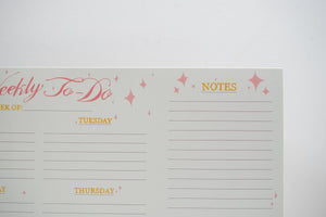 To do notepad, undated planner, weekly calendar, school planner, cute planner, planner pad.