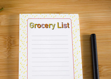 Load image into Gallery viewer, grocery list notepad, shopping pad, lined pad, avocado themed notepad, meal prep list
