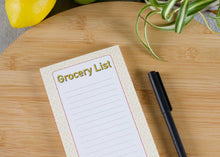Load image into Gallery viewer, grocery list notepad, shopping list pad, market list, food list, weekly grocery list, daily shopping, memo pad, cute notepad, grapefruit design.
