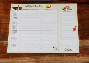 Weekly Meal Planner Notepad With Detachable Grocery List, 50 Tear-Away Sheets