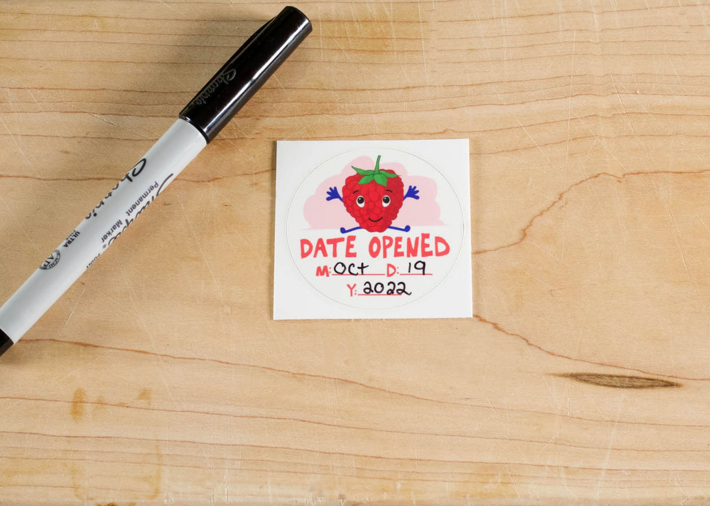 food date-opened label.  Date Label for perishable foods. Food Storage Label. Write on Date Sticker. 